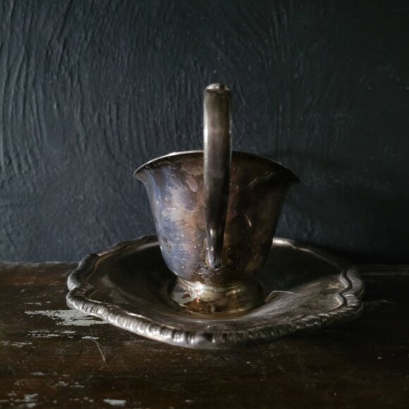 Vintage F. B. Rogers Silver Co Silverplate on Copper Double Handle Sauce Bowl - Picture 7 of 10